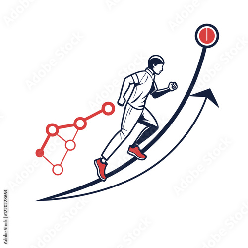 generate a logo of a line graph with dots that remains