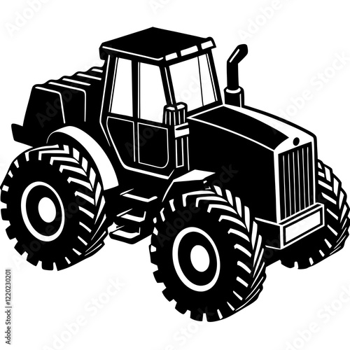 Wheel Loader silhouette white background