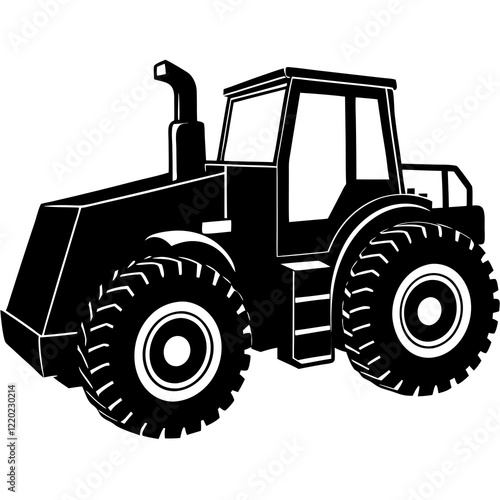 Wheel Loader silhouette white background