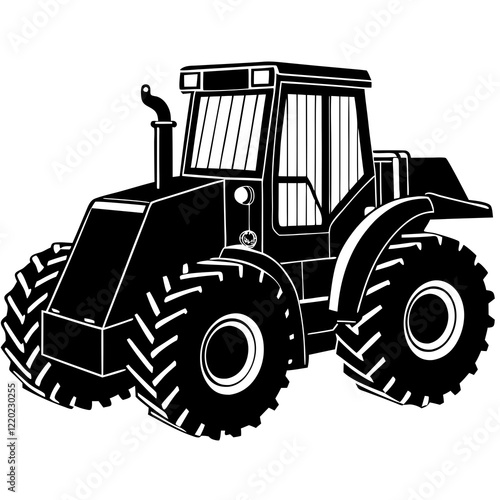 Wheel Loader silhouette white background