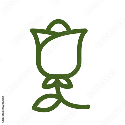 Flower Gardening Vector Linear Floral Element Icon Symbol