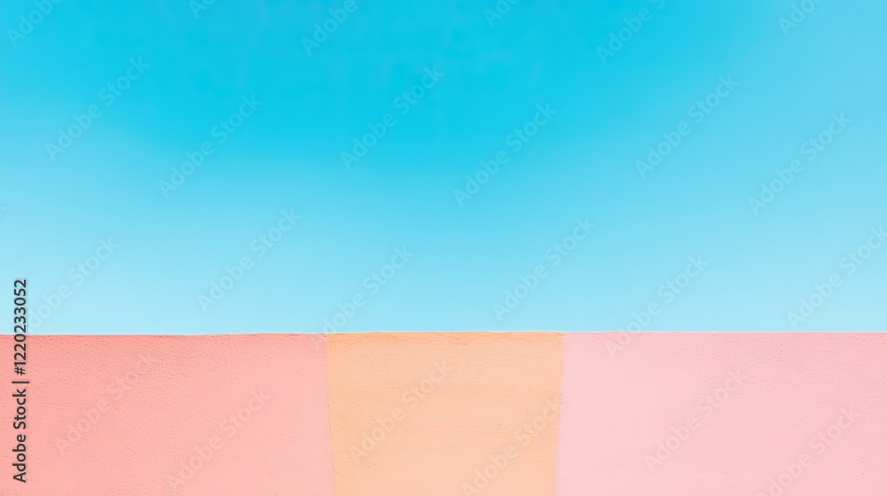 Fototapeta premium minimalistic graphic design featuring vibrant color palettes with ample copy space in clean style