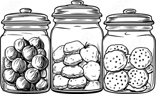 cookies jar drawing sketch