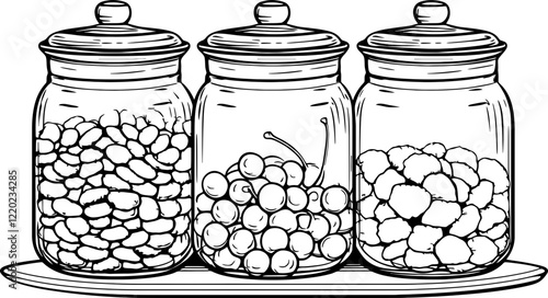 cookies jar drawing sketch