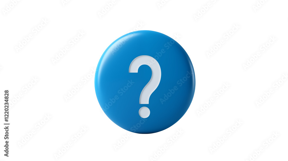 Blue Circle Question Mark Icon 3D Render Graphic isolated on transparent background Blue Circle Question Mark Icon 3D Render Graphic isolated on transparent background
