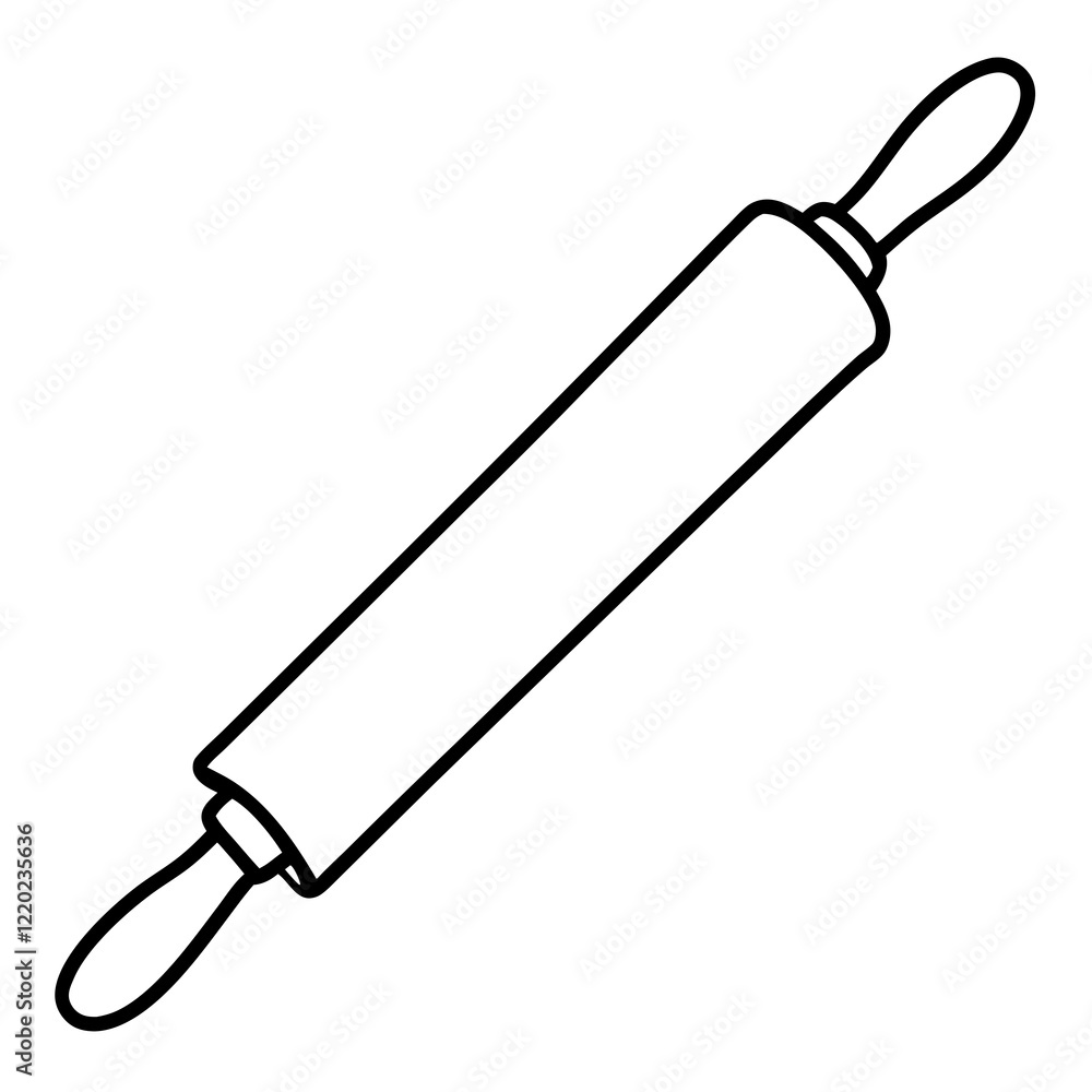 Detailed Rolling Pin Line Art Vector Detailed Rolling Pin Line Art Vector