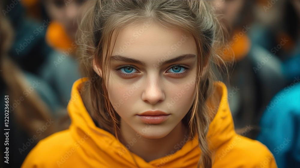 Serene Teen Girl with Blue Serene Teen Girl with Blue