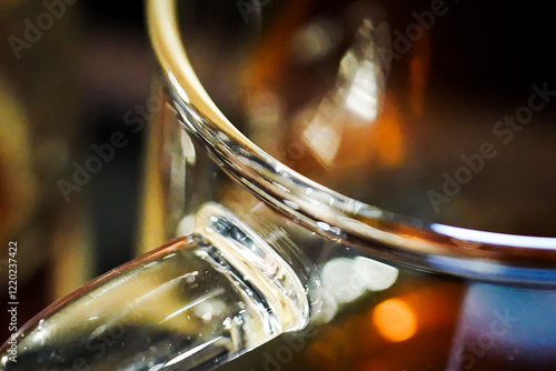 coffee beans and glass in cafe