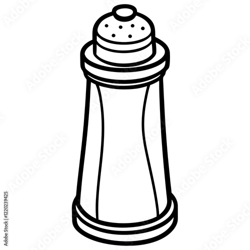 Elegant Salt Shaker Outline Art