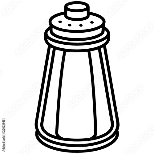 Elegant Salt Shaker Outline Art