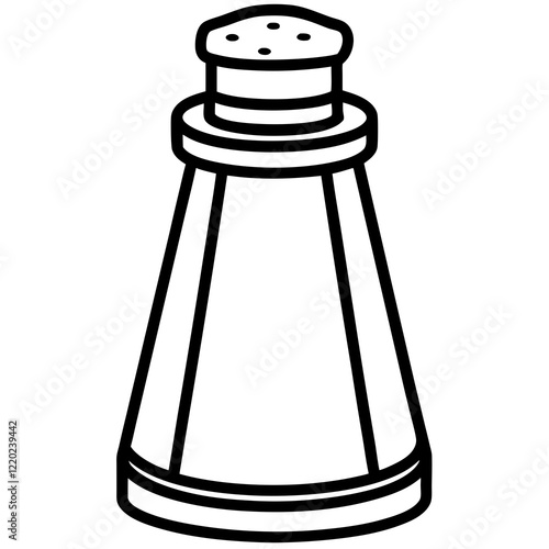 Elegant Salt Shaker Outline Art