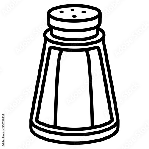 Elegant Salt Shaker Outline Art
