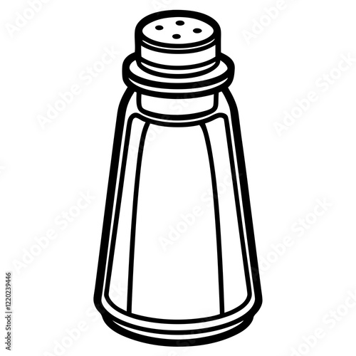 Elegant Salt Shaker Outline Art
