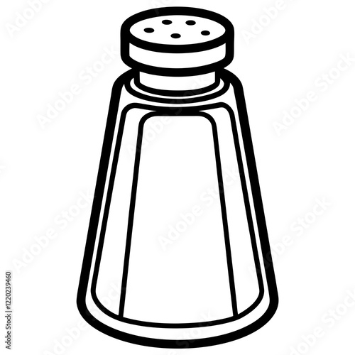 Elegant Salt Shaker Outline Art