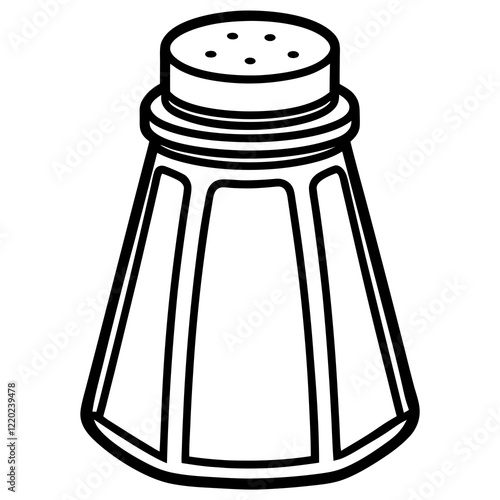 Elegant Salt Shaker Outline Art