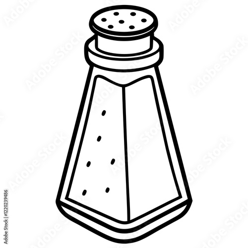 Elegant Salt Shaker Outline Art