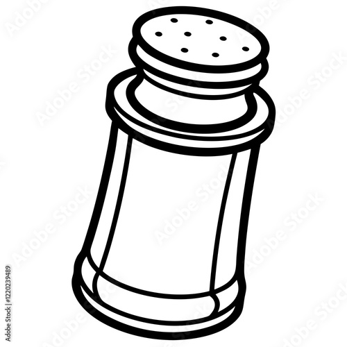 Elegant Salt Shaker Outline Art