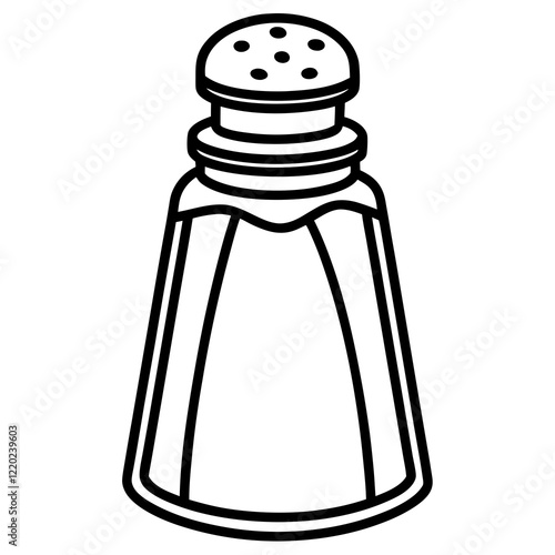 Elegant Salt Shaker Outline Art