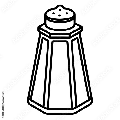 Elegant Salt Shaker Outline Art