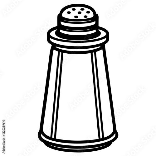 Elegant Salt Shaker Outline Art