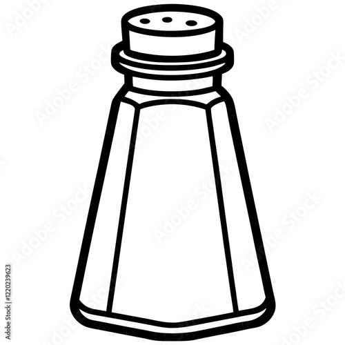Elegant Salt Shaker Outline Art