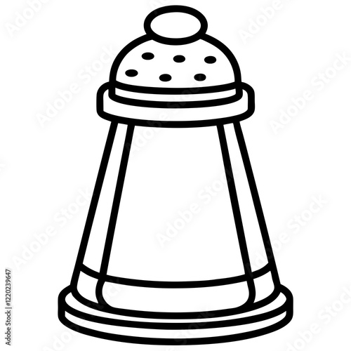 Elegant Salt Shaker Outline Art
