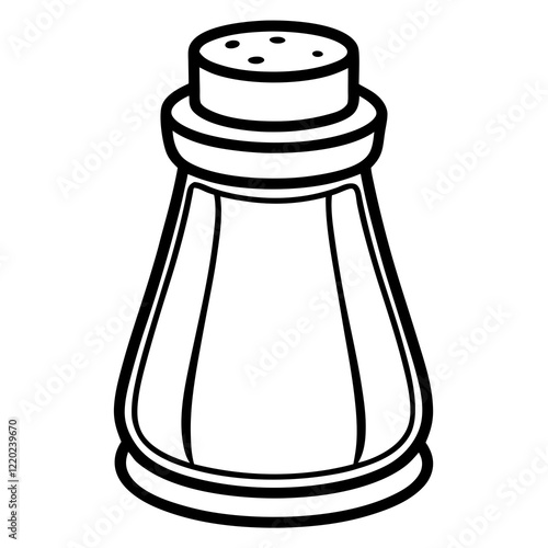 Elegant Salt Shaker Outline Art