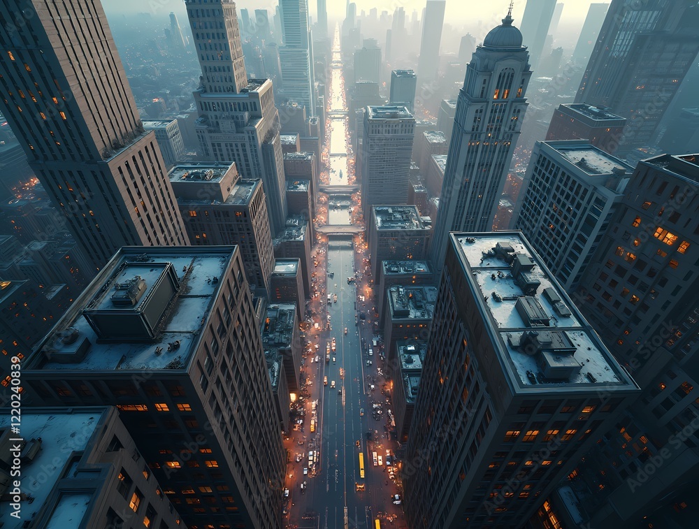 Obraz premium New York Architecture, birds-eye view