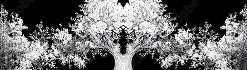 Highly detailed abstract tree coloring page photo