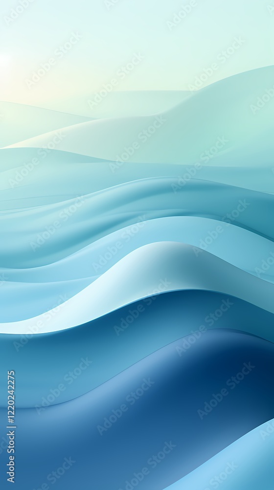 Obraz premium digital technology silver and white abstract wave poster background