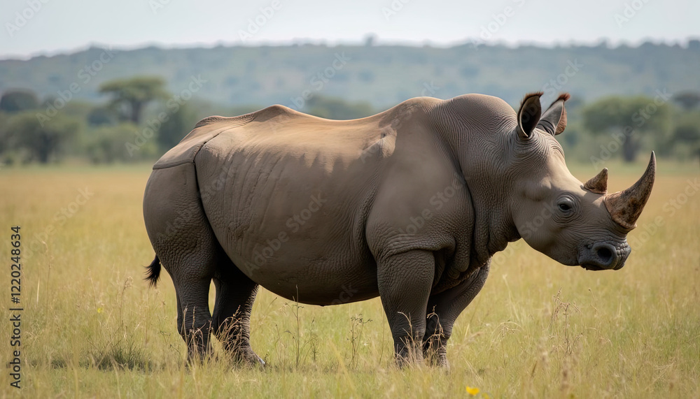 Fototapeta premium Black Rhino (Rhinocerotidae)Kenya is home , There are 35 - 50 black rhinos living in the Masai Mara