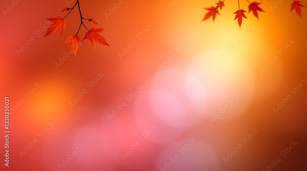 Soft autumn background with colorful leaves and bokeh effect creating a warm and cozy atmosphere Soft autumn background with colorful leaves and bokeh effect creating a warm and cozy atmosphere
