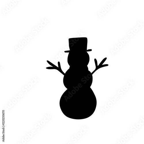 silhouette snowman icon vector