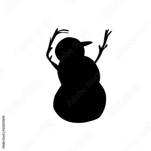 silhouette snowman icon vector