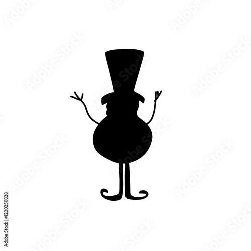 silhouette snowman icon vector
