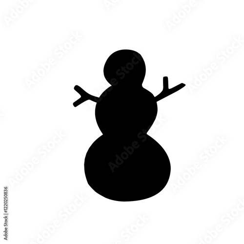 silhouette snowman icon vector