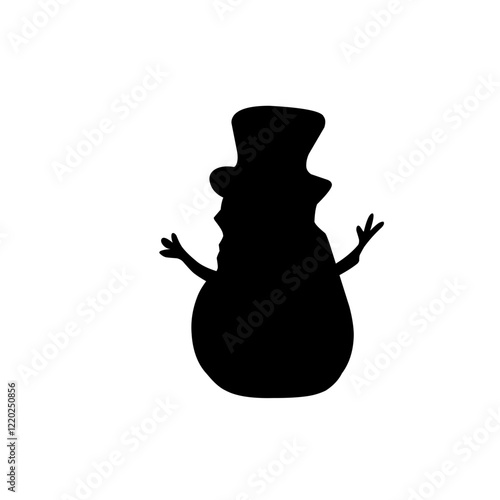 silhouette snowman icon vector