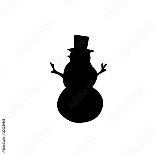 silhouette snowman icon vector