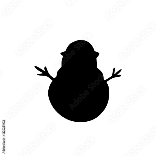 silhouette snowman icon vector