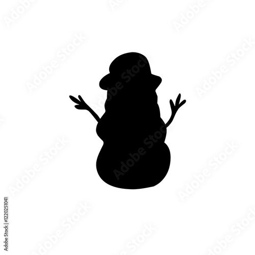 silhouette snowman icon vector