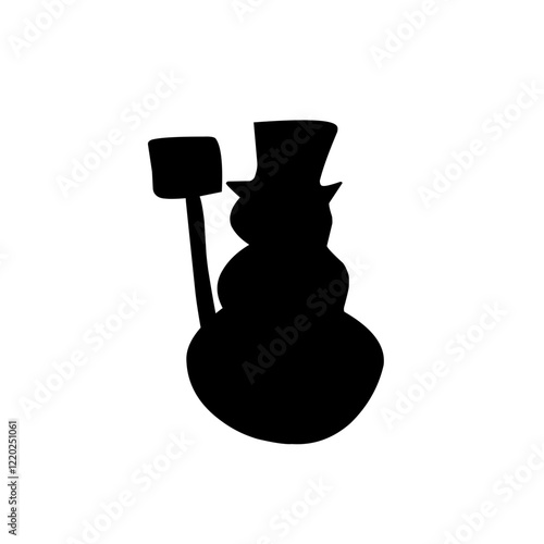 silhouette snowman icon vector