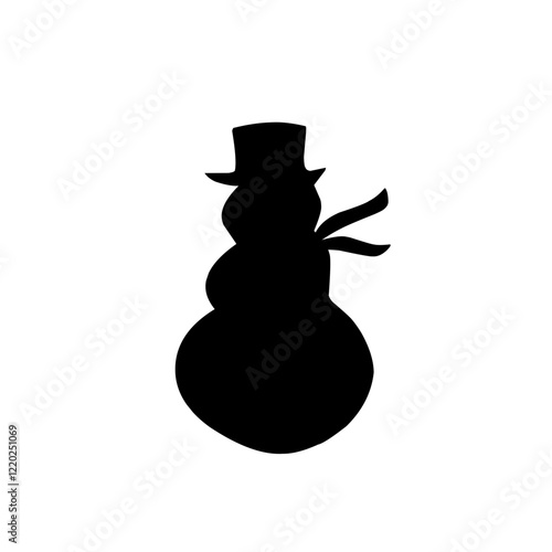 silhouette snowman icon vector