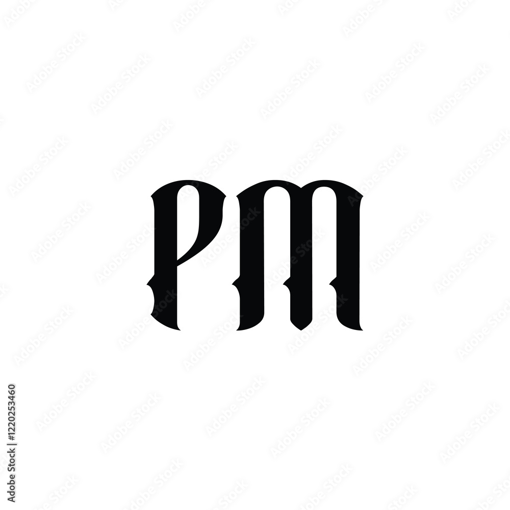 PM monogram logo design letter text name symbol monochrome logotype alphabet character simple logo PM monogram logo design letter text name symbol monochrome logotype alphabet character simple logo