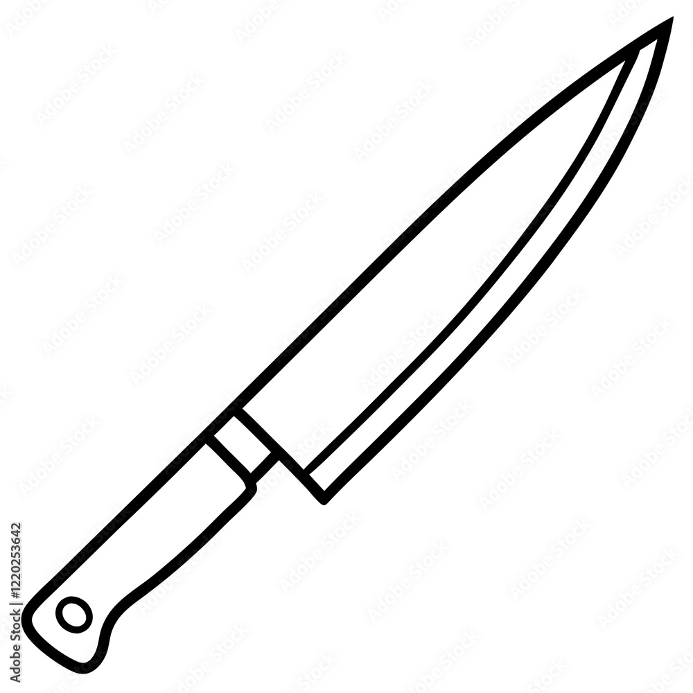 Knife Line Art Sleek Vector Style Knife Line Art Sleek Vector Style