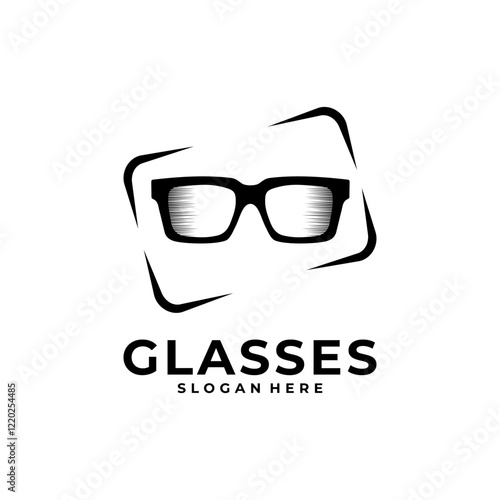 Elegant glasses logo design vector. Glasses store logo design template