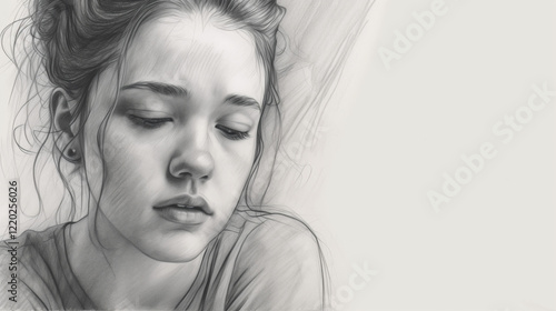 Wallpaper Mural Depression woman sketch Torontodigital.ca