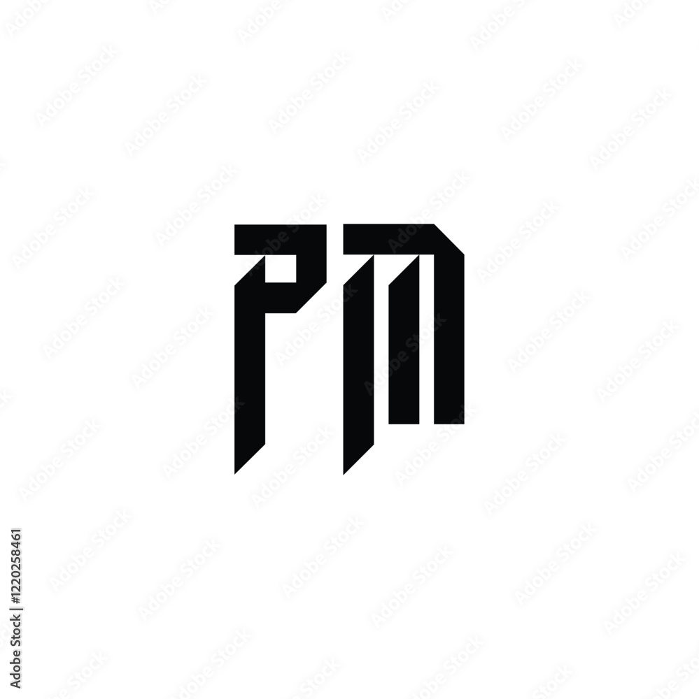 PM monogram logo design letter text name symbol monochrome logotype alphabet character simple logo PM monogram logo design letter text name symbol monochrome logotype alphabet character simple logo