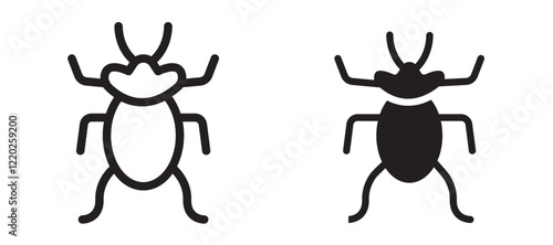 Bedbug icons in outline and stroke versions