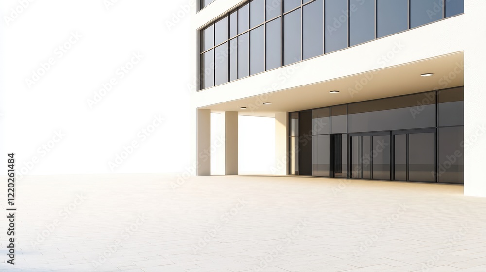 View of a modern office interior with sleek furniture, bright lighting, and organized workspaces in a spacious layout that promotes productivity and collaboration View of a modern office interior with sleek furniture, bright lighting, and organized workspaces in a spacious layout that promotes productivity and collaboration