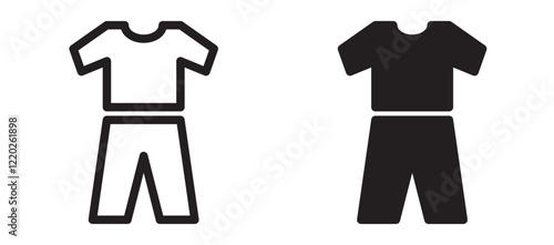 Pijama icons in outline and stroke versions